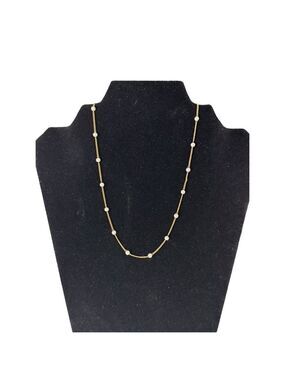 EVRY Gold Tone & White Pearl Station Necklace One Size